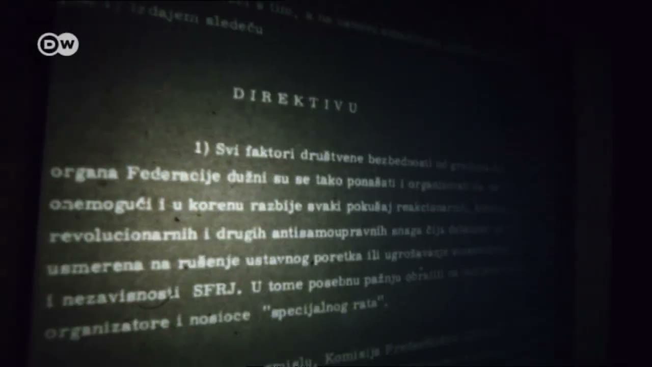 A typed page headed DIREKTIVU, its first numbered paragraph instructing all bodies of social security and of the Federation to prevent and break at the root every attempt by reactionary and counter revolutionary forces against the constitutional order and the independence of Yugoslavia