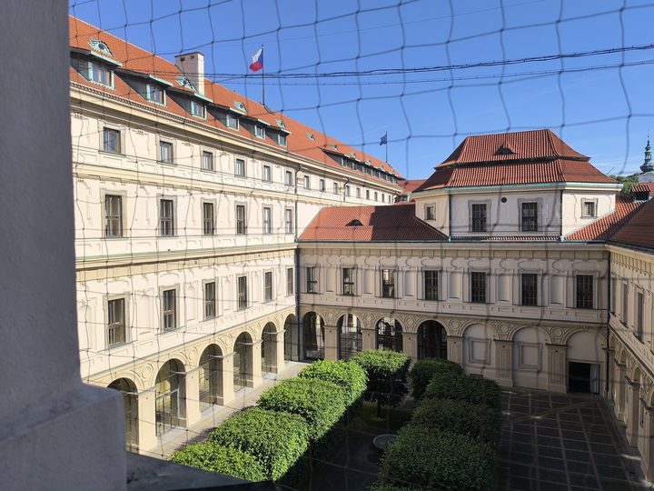 A courtyard of the Czernin Palace in Prague, present day