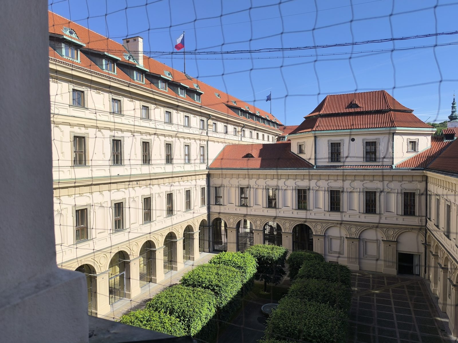 A courtyard of the Czernin Palace in Prague, present day