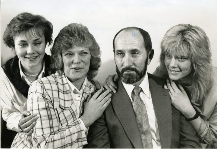 Nikola Stedul photographed with his wife Shirley and their daughters Monika and Kristina on the day of the verdict