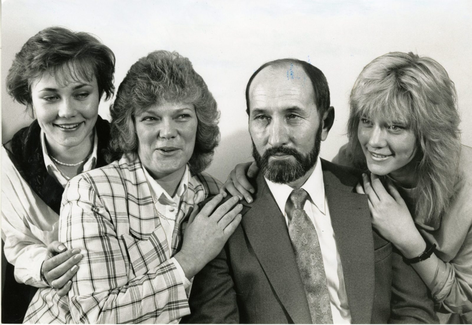 Nikola Stedul photographed with his wife Shirley and their daughters Monika and Kristina on the day of the verdict